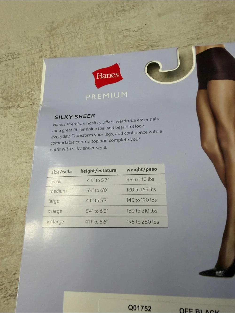 Hanes Premium Silky Sheer Tights - Off Black